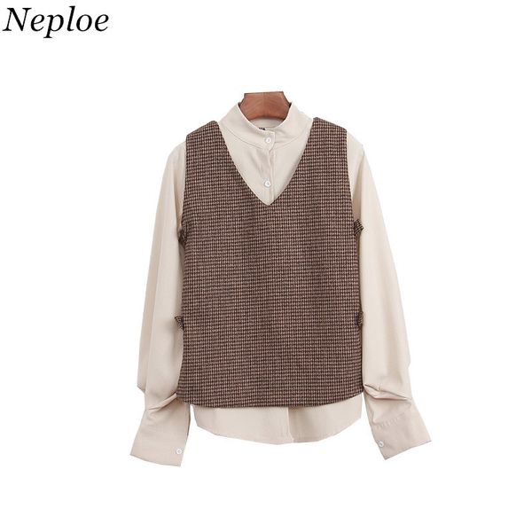 neploe korean spring fashion women blouse newly stand collar two-piece shirts vintage long sleeve casual loose blusas 67068, White
neploe korean spring fashion women blouse newly stand collar two-piece shirts vintage long sleeve casual loose blusas 67068, White