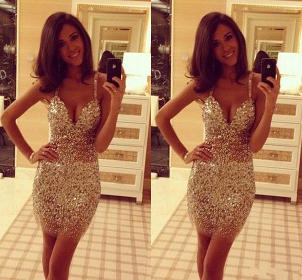 beads crystals short cocktail dresses 2018 spaghetti straps mini sheath homecoming party graduation dresses short prom dresses, Black
beads crystals short cocktail dresses 2018 spaghetti straps mini sheath homecoming party graduation dresses short prom dresses, Black