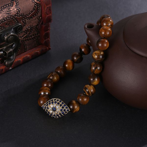 moreon new 8mm natural tiger eye stone, zircon, eye fashion, elastic bracelet, men's and women's strings, Black
moreon new 8mm natural tiger eye stone, zircon, eye fashion, elastic bracelet, men's and women's strings, Black