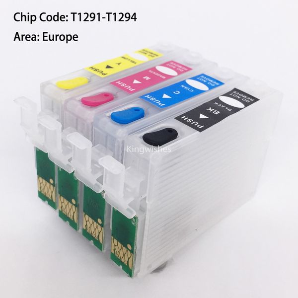 T1291-T1294 Пустой перезаправляемый картридж с чипом ARC для Epson WF-7015 WF-7515 WF-7525 WF-3010DW WF-3520 W
T1291-T1294 Пустой перезаправляемый картридж с чипом ARC для Epson WF-7015 WF-7515 WF-7525 WF-3010DW WF-3520 W