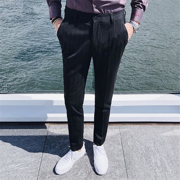 autumn and winter men striped suit pants black purple red fashion business casual men's trousers, White;black
autumn and winter men striped suit pants black purple red fashion business casual men's trousers, White;black