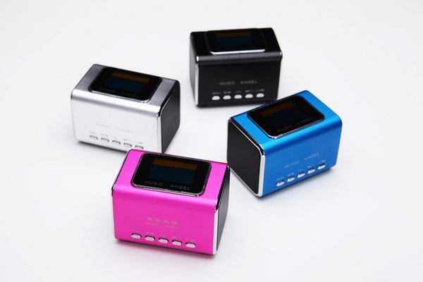 

portable music angel stereo mini amplified sound box multimedia speaker jh-md05x with fm radio lcd screen display