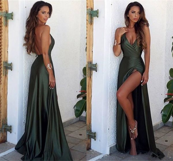 summer 2018 elegant simple hunter front split prom dresses sheath deep v neck backless long evening party gowns dresses custom made, Black
summer 2018 elegant simple hunter front split prom dresses sheath deep v neck backless long evening party gowns dresses custom made, Black