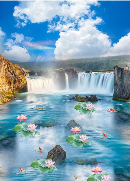 custom p wallpaper 3d blue sky waterfall lotus carp bathroom kitchen walkway 3d floor stickers
custom p wallpaper 3d blue sky waterfall lotus carp bathroom kitchen walkway 3d floor stickers