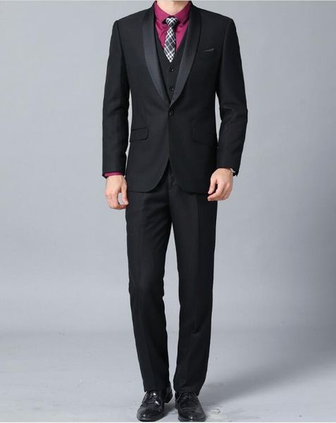 the custom black men's suit three-piece suit (jacket + pants + vest) men's single-breasted shawl collar suit men's wedding gr, Black;gray
the custom black men's suit three-piece suit (jacket + pants + vest) men's single-breasted shawl collar suit men's wedding gr, Black;gray