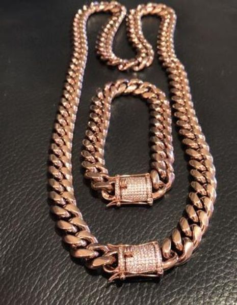 mens cuban link bracelet & chain set 14k rose gold plated 12mm *diamond clasp*, Silver
mens cuban link bracelet & chain set 14k rose gold plated 12mm *diamond clasp*, Silver