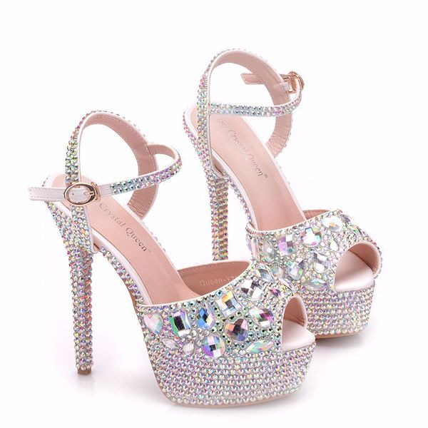 new summer white buckle peep toe shoes for women super high heels fashion stiletto heel wedding shoes platform ab crystal bridal sandals, Black
new summer white buckle peep toe shoes for women super high heels fashion stiletto heel wedding shoes platform ab crystal bridal sandals, Black