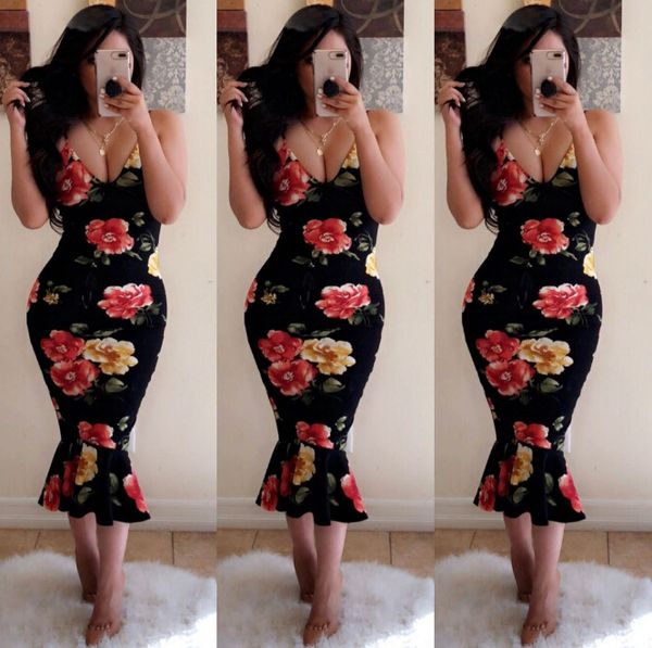 casual strap deep v neck floral women bodycon dresses sleeveless strings yellow long print dress vestidos trumpet, Black;gray
casual strap deep v neck floral women bodycon dresses sleeveless strings yellow long print dress vestidos trumpet, Black;gray