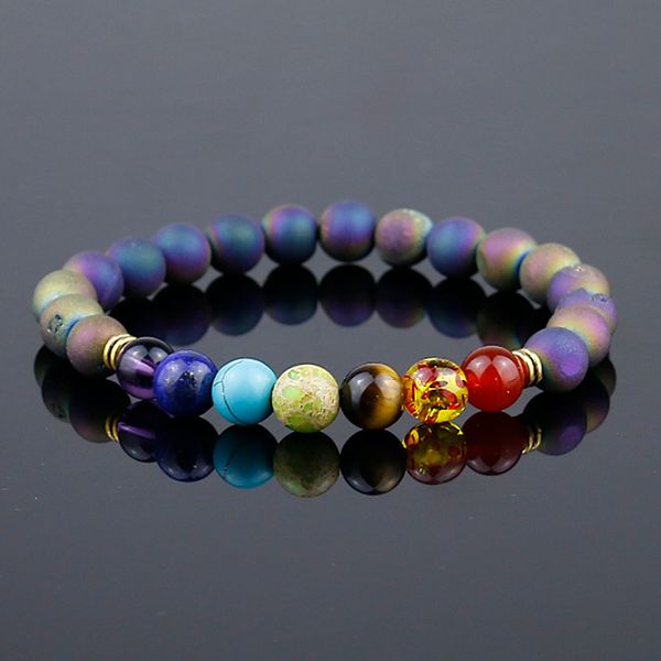 multi-color 7 chakra healing balance beads bracelet yoga energy natural stone onyx geode bracelet women men jewelry, Black
multi-color 7 chakra healing balance beads bracelet yoga energy natural stone onyx geode bracelet women men jewelry, Black