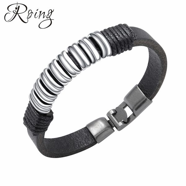 roing braceletbangle старинные черный кожаный браслет для мужчин браслет классический стиль из нержавеющей стали мужской подарок ювелирных и, Black
roing braceletbangle старинные черный кожаный браслет для мужчин браслет классический стиль из нержавеющей стали мужской подарок ювелирных и, Black