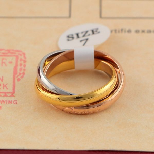 new fashion brand stainless steel 3 ring ring 18k personality lovers gift friends exchange gifts, Silver
new fashion brand stainless steel 3 ring ring 18k personality lovers gift friends exchange gifts, Silver