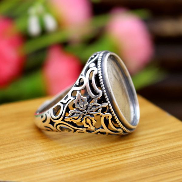 925 sterling silver men engagement wedding semi mount ring for 14x19mm or 15x20mm oval cabochon adjjustable open art nouveau, Golden;silver
925 sterling silver men engagement wedding semi mount ring for 14x19mm or 15x20mm oval cabochon adjjustable open art nouveau, Golden;silver