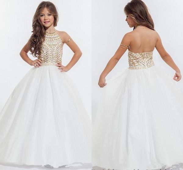 rachel allan 2018 girls pageant dresses with gold rhinestone halter tulle floor length ball gown flower girls dresses prom dresses, White;red
rachel allan 2018 girls pageant dresses with gold rhinestone halter tulle floor length ball gown flower girls dresses prom dresses, White;red