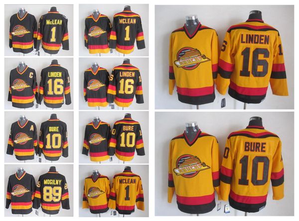 1 kirk mclean 10 pavel bure 16 trevor linden 89 alexander mogilny black white vintage vancouver heritage canucks nhl ice hockey jerseys, Black;red
1 kirk mclean 10 pavel bure 16 trevor linden 89 alexander mogilny black white vintage vancouver heritage canucks nhl ice hockey jerseys, Black;red