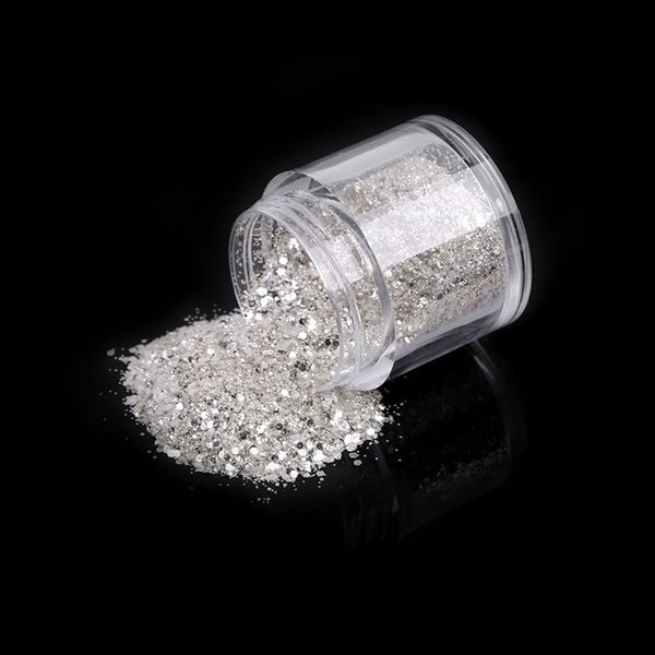 

10g nails art glitter sequins nail powder nail art decorations mixed sequins tools, Silver;gold