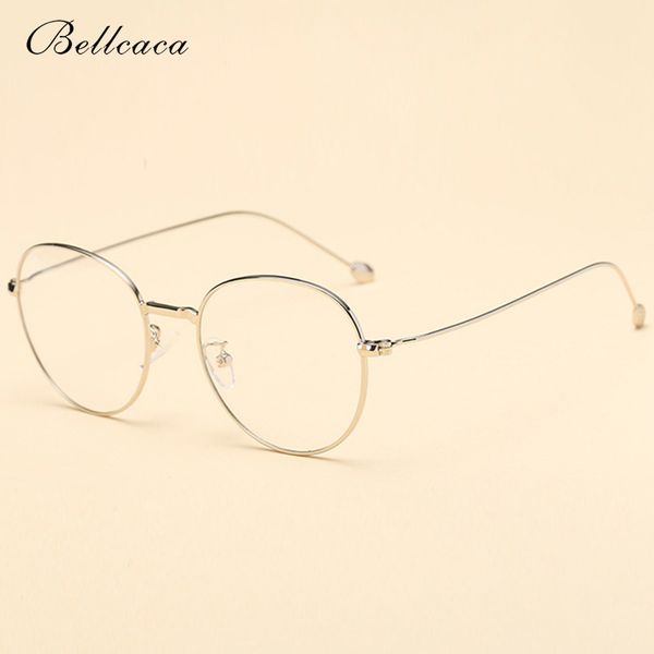 bellcaca spectacle frame women round eyeglasses computer optical clear lens circular vintage eye glasses frame for female bc352, Silver 
bellcaca spectacle frame women round eyeglasses computer optical clear lens circular vintage eye glasses frame for female bc352, Silver