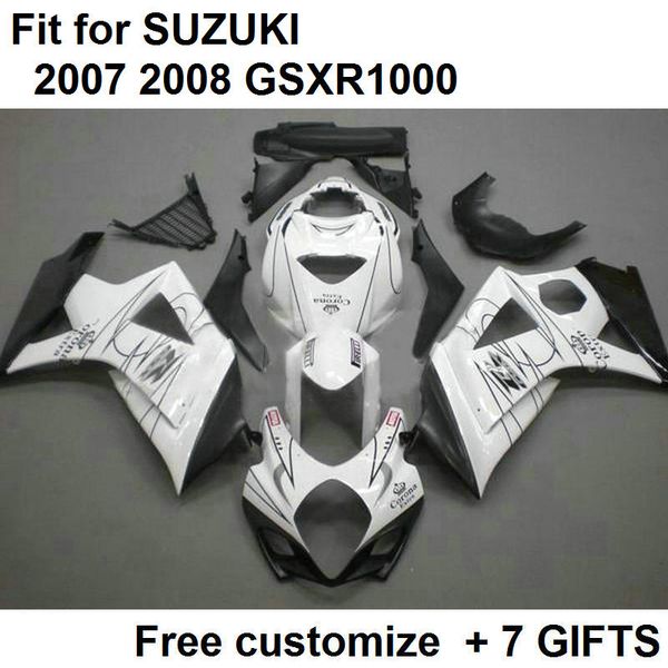 7 gifts fairing kit for suzuki gsxr1000 07 08 white black fairings set gsxr1000 2007 2008 cs25
7 gifts fairing kit for suzuki gsxr1000 07 08 white black fairings set gsxr1000 2007 2008 cs25