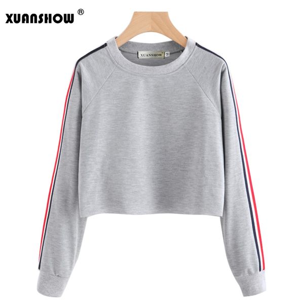 striped woven tape womens sweatshirt female casual pullovers color black white gray long sleeve croped sweatshirts
striped woven tape womens sweatshirt female casual pullovers color black white gray long sleeve croped sweatshirts