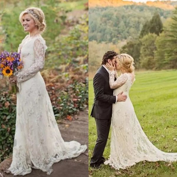 romantic 2018 lace long sleeve wedding dresses v neck long boho country bridal gowns custom made from china en12235, White
romantic 2018 lace long sleeve wedding dresses v neck long boho country bridal gowns custom made from china en12235, White
