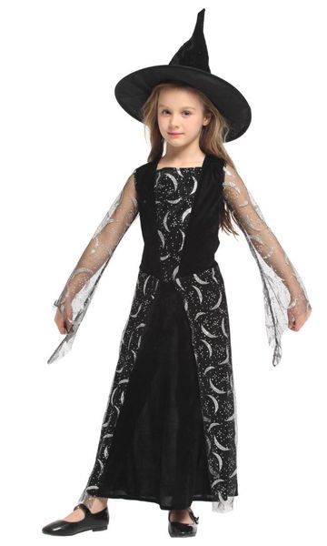 children's halloween children's magic witch dress puff skirt witch princess skirt performance cosplay costume purim party dress, Black;red
children's halloween children's magic witch dress puff skirt witch princess skirt performance cosplay costume purim party dress, Black;red