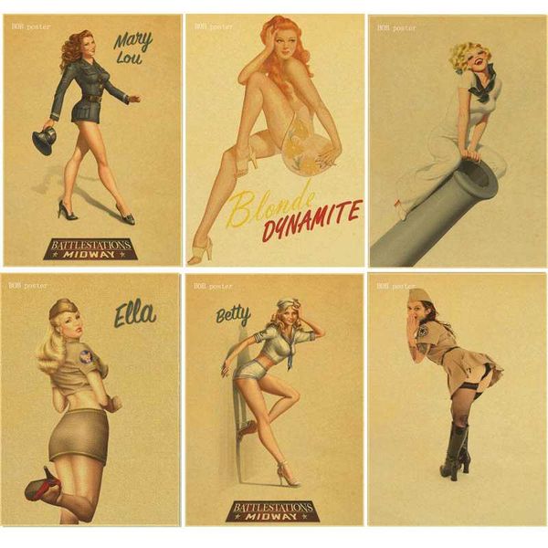 retro poster world war ii pin up girl poster bar cafe home wall decor retro kraft wallpaper vintage
retro poster world war ii pin up girl poster bar cafe home wall decor retro kraft wallpaper vintage
