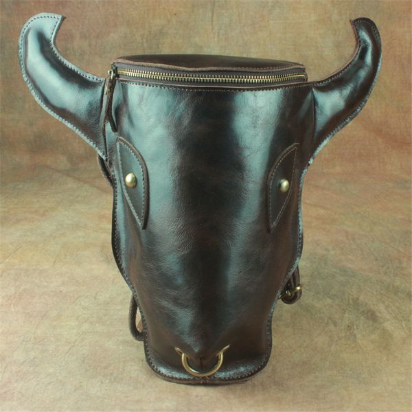 nesitu vintage cow head shape brown crazy horse genuine leather small men women backpacks for girl female male travel bags m8841
nesitu vintage cow head shape brown crazy horse genuine leather small men women backpacks for girl female male travel bags m8841