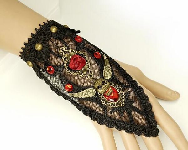 new european and american vintage skull wings black lace female bracelet personality halloween accessories fashion classic exquisite el, Golden;silver
new european and american vintage skull wings black lace female bracelet personality halloween accessories fashion classic exquisite el, Golden;silver