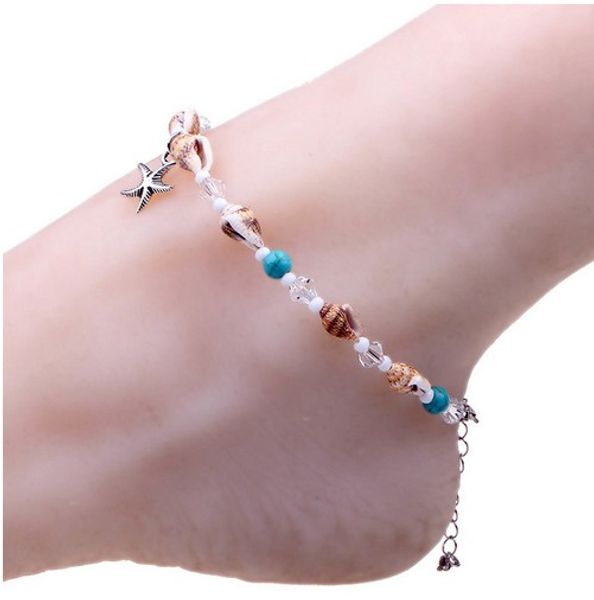 ankle bracelets womens starfish natural shell charm turquoise barefoot sandals foot chains anklets, Red;blue
ankle bracelets womens starfish natural shell charm turquoise barefoot sandals foot chains anklets, Red;blue