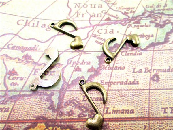 75pcs--music charms, antique bronze musical note with adorable heart charm pendant, hearts charm 26x16mm, Bronze;silver
75pcs--music charms, antique bronze musical note with adorable heart charm pendant, hearts charm 26x16mm, Bronze;silver