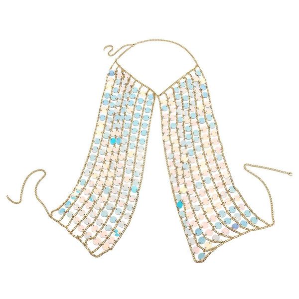 women sequins summer alloy chain summer plain sparkly halter nightclub party vest jewelry, Silver
women sequins summer alloy chain summer plain sparkly halter nightclub party vest jewelry, Silver