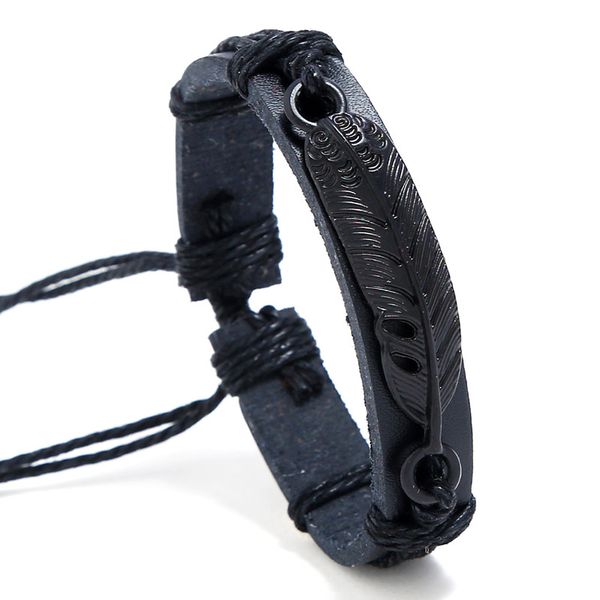 alloy feather bracelets for men or women vintage genuine leather bracelets handmade woven leather bangles lovers gift jewelry, Golden;silver
alloy feather bracelets for men or women vintage genuine leather bracelets handmade woven leather bangles lovers gift jewelry, Golden;silver