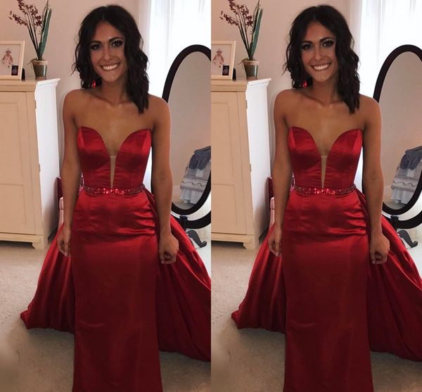 new arrival red prom dresses with detachable train crystal sash strapless backless formal dresses evening prom gowns evening dress robes de, Black
new arrival red prom dresses with detachable train crystal sash strapless backless formal dresses evening prom gowns evening dress robes de, Black