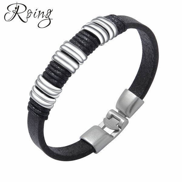 roing vintage pu leather men's bracelet jewelry buckle rope wristband male casual id bracelets handmade clasp bangle ro1283, Black
roing vintage pu leather men's bracelet jewelry buckle rope wristband male casual id bracelets handmade clasp bangle ro1283, Black