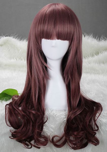 long wig brown violet 65cm with fringe, cosplay, Black;brown
long wig brown violet 65cm with fringe, cosplay, Black;brown