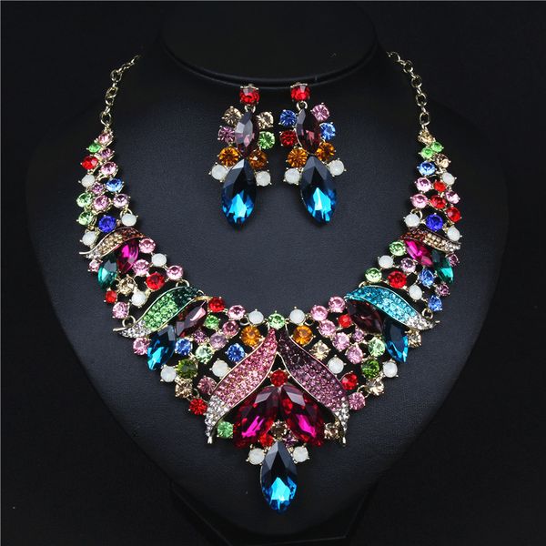 evening jewelry set for women necklace and earrings bridal jewelry sets shiny color crystals necklace, White
evening jewelry set for women necklace and earrings bridal jewelry sets shiny color crystals necklace, White