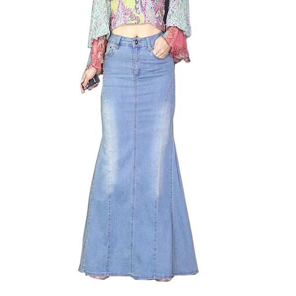 Mopping the floor Fashion Elegant Mermaid Fishtail Long Denim Skirts / Casual Vintage Split Stretch Jeans Maxi Skirt S,M,L,XL
Mopping the floor Fashion Elegant Mermaid Fishtail Long Denim Skirts / Casual Vintage Split Stretch Jeans Maxi Skirt S,M,L,XL