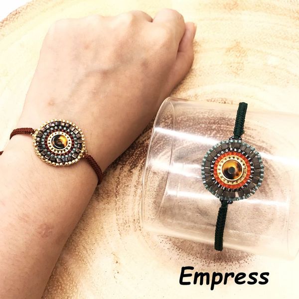 2018 empress new fashion woman round wind pipe sun woven charm ethnic crystal bracelets glass miyuki beads rope chain adjustable, Black
2018 empress new fashion woman round wind pipe sun woven charm ethnic crystal bracelets glass miyuki beads rope chain adjustable, Black