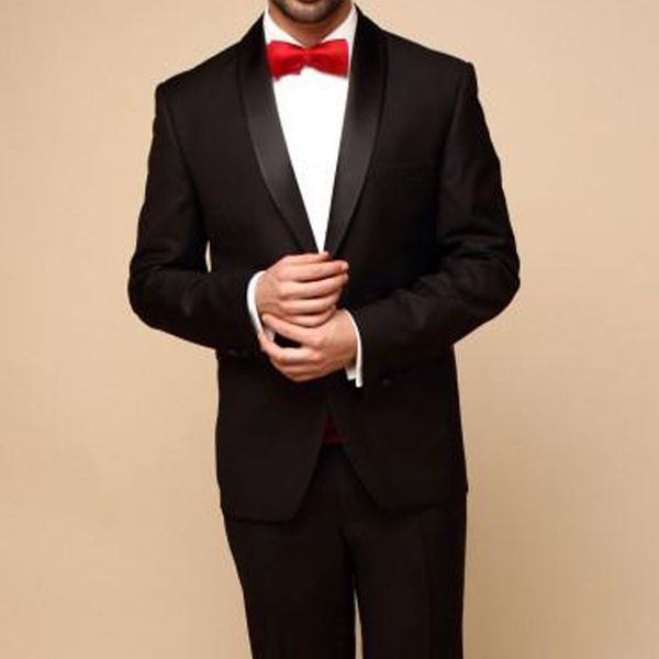 two piece black wedding groomsmen tuxedos 2018 shawl lapel one button business party men suits custom made jacket pants, Black;gray
two piece black wedding groomsmen tuxedos 2018 shawl lapel one button business party men suits custom made jacket pants, Black;gray