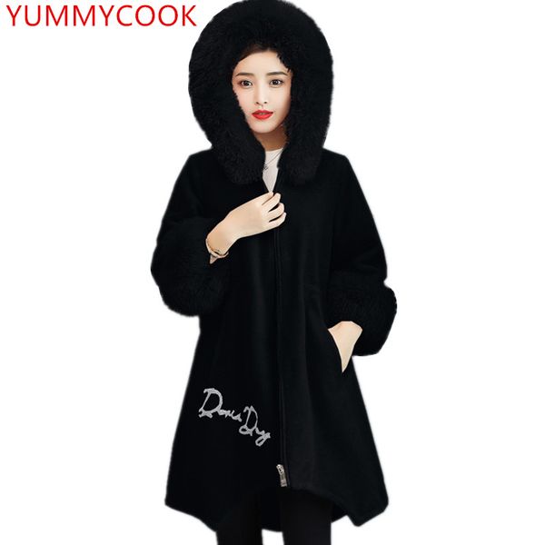 comfortable warm sheep sheared hooded fur collar coat female 2018 winter fashion medium length fur coat women's clothing a508, Black
comfortable warm sheep sheared hooded fur collar coat female 2018 winter fashion medium length fur coat women's clothing a508, Black