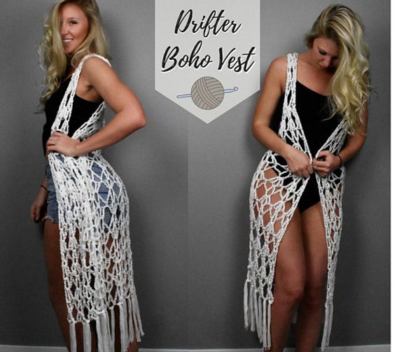 custom order - crochet vest - drifter boho vest by taylor lynn croche boho vest, hand crochet gypsy clothing, earthy, 70swomen's & tee, White
custom order - crochet vest - drifter boho vest by taylor lynn croche boho vest, hand crochet gypsy clothing, earthy, 70swomen's & tee, White
