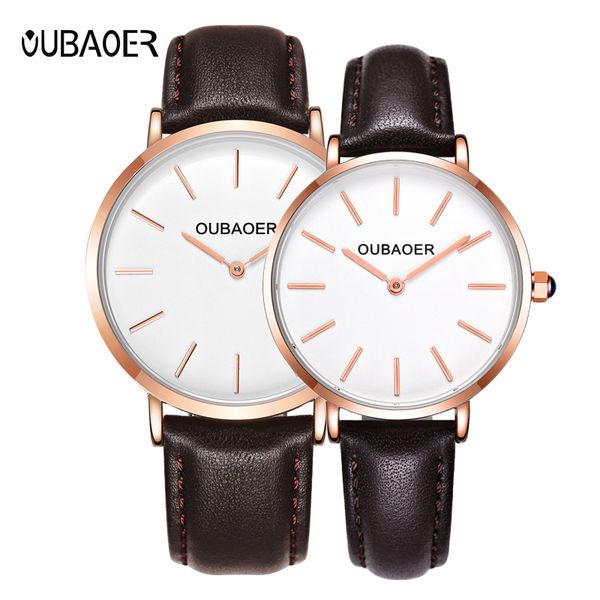 oubaoer leather quartz couple wristwatches fashion casual men women watches two analog display wristwatches simple reloj ob2015g, Slivery;brown
oubaoer leather quartz couple wristwatches fashion casual men women watches two analog display wristwatches simple reloj ob2015g, Slivery;brown