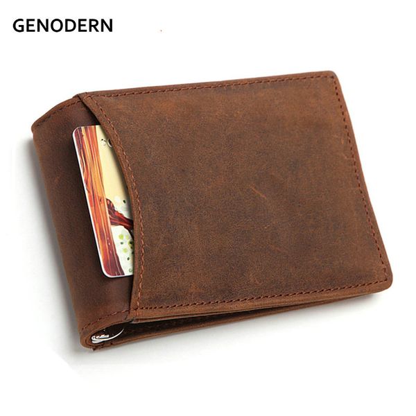 genodern men rfid blocking money clip crazy horse leather metal clip wallet ultra slim male purse minimalist wallet, Black
genodern men rfid blocking money clip crazy horse leather metal clip wallet ultra slim male purse minimalist wallet, Black