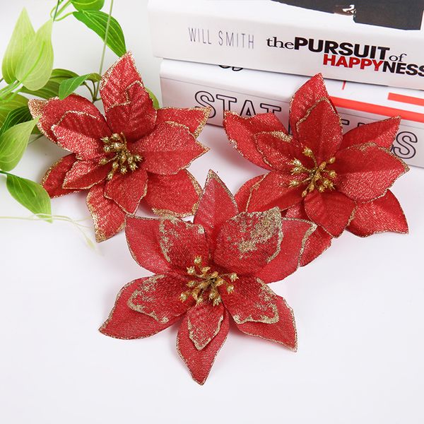 new design 13cm 30pcs /lot artificial glitter christmas flowers tree pendant &drop ornaments red christmas decorations happy
new design 13cm 30pcs /lot artificial glitter christmas flowers tree pendant &drop ornaments red christmas decorations happy