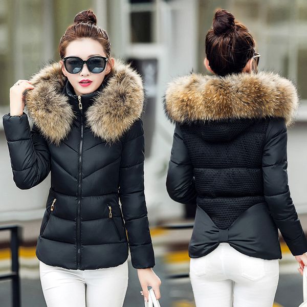 2018 winter new style slim-fit hooded cotton-padded jacket korean-style fur parkas, Black
2018 winter new style slim-fit hooded cotton-padded jacket korean-style fur parkas, Black