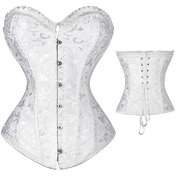 spiral steel boned corset jacquard overbust corset with lace ruffle for women plus size waist and bustier s-6xl, Black;white
spiral steel boned corset jacquard overbust corset with lace ruffle for women plus size waist and bustier s-6xl, Black;white