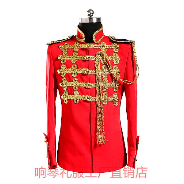 european court prince general garment embroidery epaulets standing costumes men's night club singers show suits, White;black
european court prince general garment embroidery epaulets standing costumes men's night club singers show suits, White;black