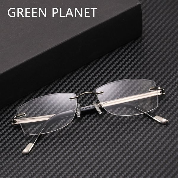green planet titanium men spetacles frame myopia screwless hinge rimless computer goggles optical glasses#xt091, Silver
green planet titanium men spetacles frame myopia screwless hinge rimless computer goggles optical glasses#xt091, Silver