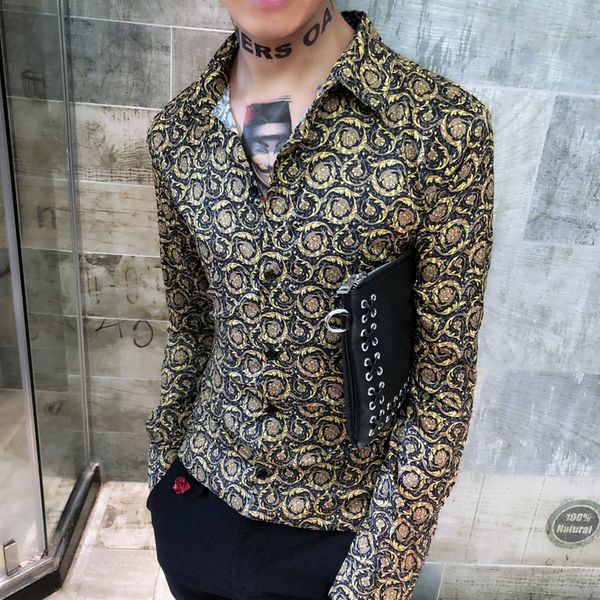 gold shirts mens luxury camisa slim fit baroque mens floral shirts long sleeve fancy printed fashion man social club, White;black
gold shirts mens luxury camisa slim fit baroque mens floral shirts long sleeve fancy printed fashion man social club, White;black