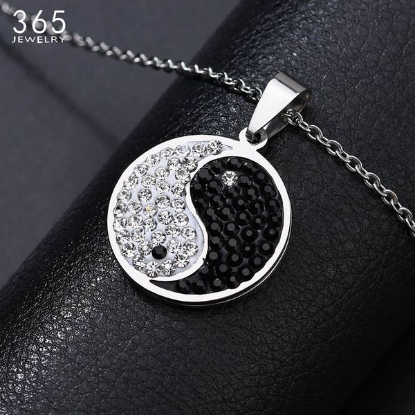 fashion new shining gossip yin yang necklace stainless steel cubic zirconia pendant necklace drop shipping, Silver
fashion new shining gossip yin yang necklace stainless steel cubic zirconia pendant necklace drop shipping, Silver