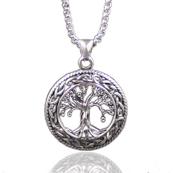 kakee 316l stainless steel nostalgic round tree of life pendant punk vintage men's women's necklace fashion jewelry gift, Silver
kakee 316l stainless steel nostalgic round tree of life pendant punk vintage men's women's necklace fashion jewelry gift, Silver